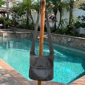 HOBO gray leather Crossbody